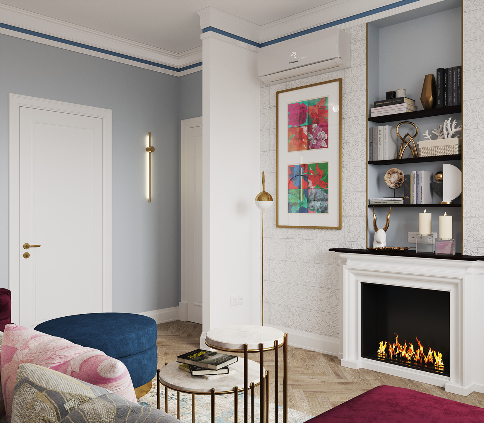 Интерьер квартиры в неоклассическом стиле - "Hermes" (59,1 кв.м.)