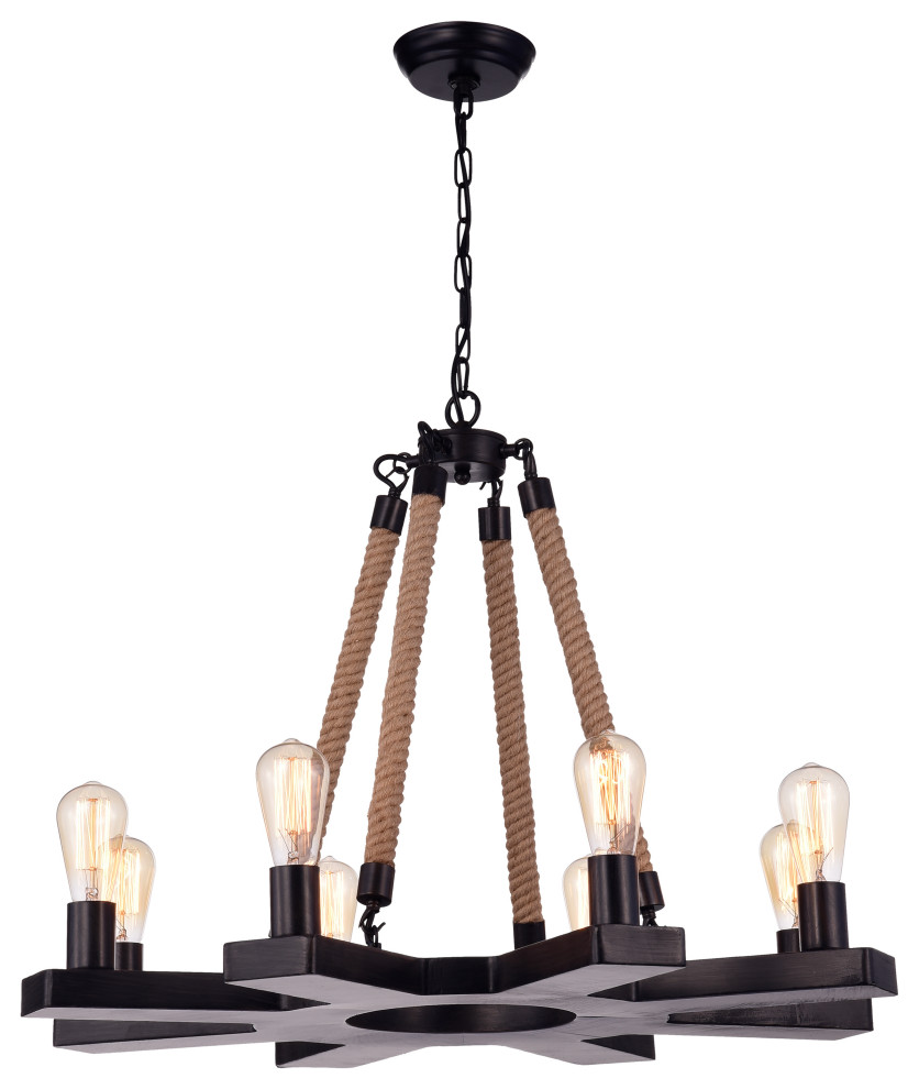 Antisana 8Light Candle Style Wagon Wheel Chandelier Beach Style
