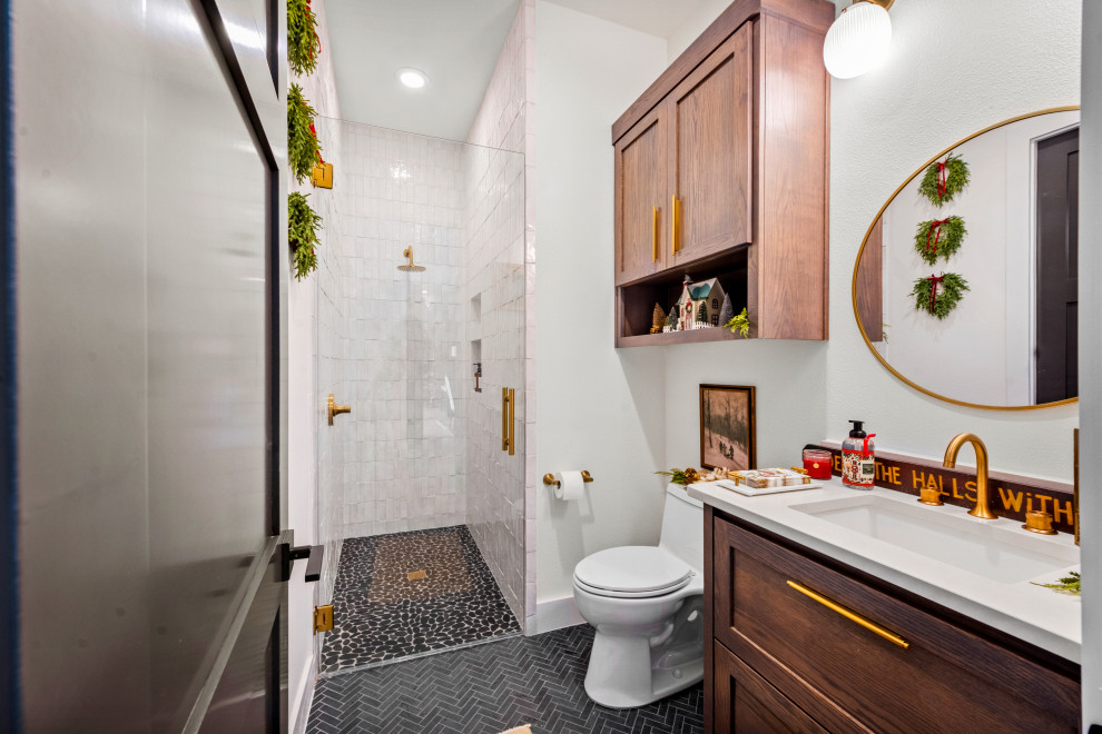 Example of a transitional bathroom design in Austin