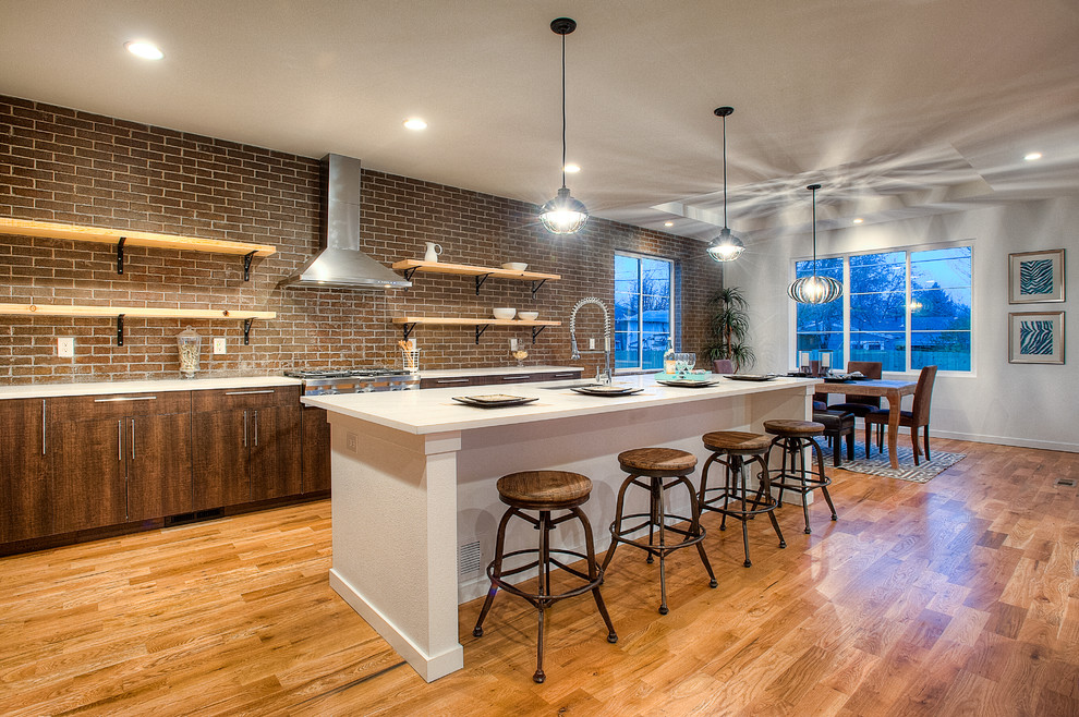 Example of a trendy kitchen design in Denver