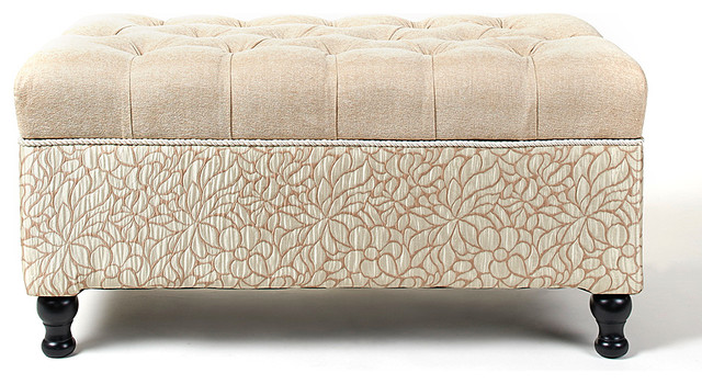 Floral Tufted Bench