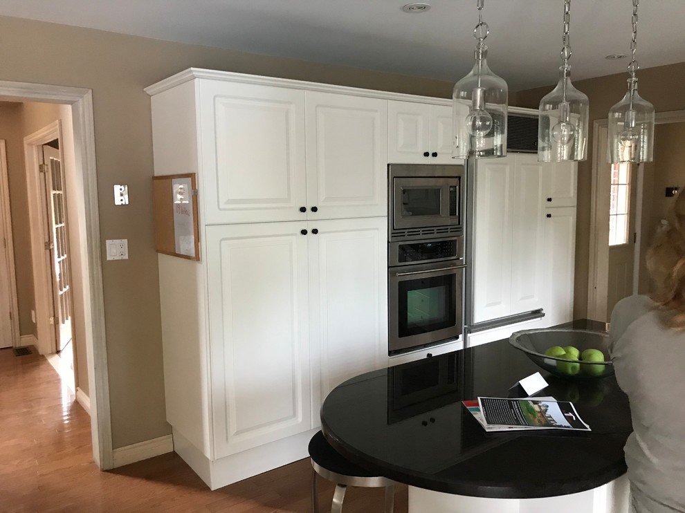 What to do with floor to ceiling pantry in two tone kitchen