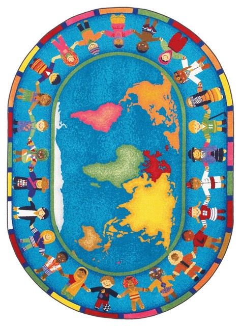 Kid Essentials Rug Hands Around The World 5 4 X7 8