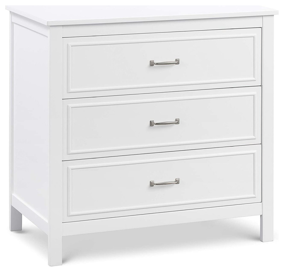 Contemporary Vertical Dresser, 3 Storage Drawers With Raised Front Midcentury Armchairs And