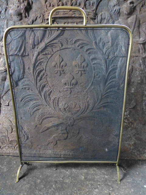 Antique English fireplace screen
