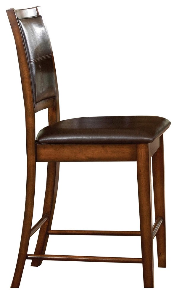 Valmore Craftsman 2 Counter Height Chair, Walnut Transitional Bar