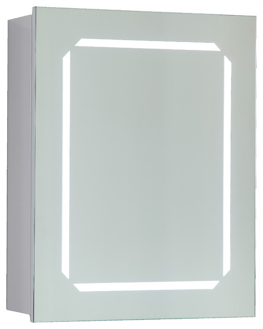 Vanity Art Led Lighted Bathroom Mirror With Wooden Cabinet And Rock Switch - Modern - Medicine ...