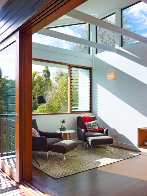 Kitchen in the Trees contemporary-living-room