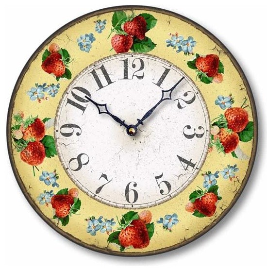Vintage-Style Strawberry Wall Clock
