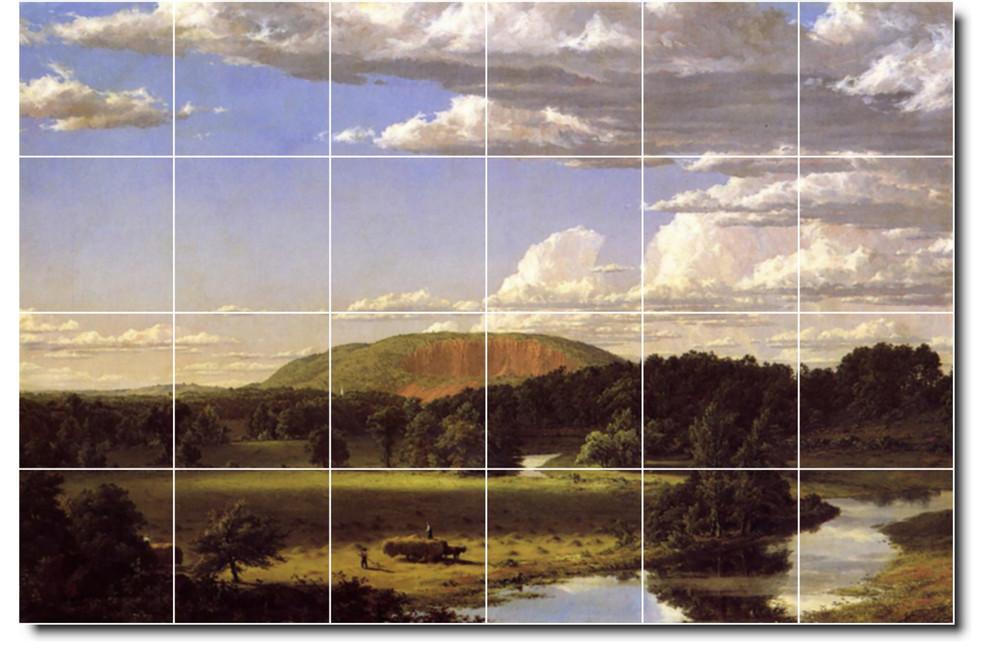 Frederic Church Landscapes Painting Ceramic Tile Mural #252, 72"x48"