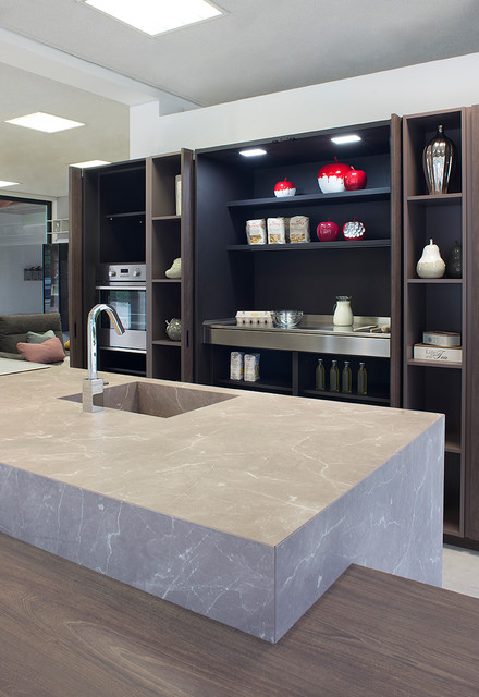 Cucina con ante rientranti trendy-koekken
