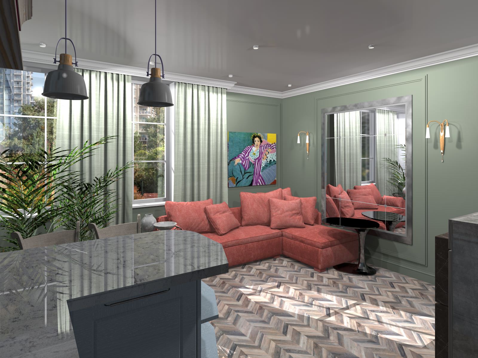 Кухня гостиная