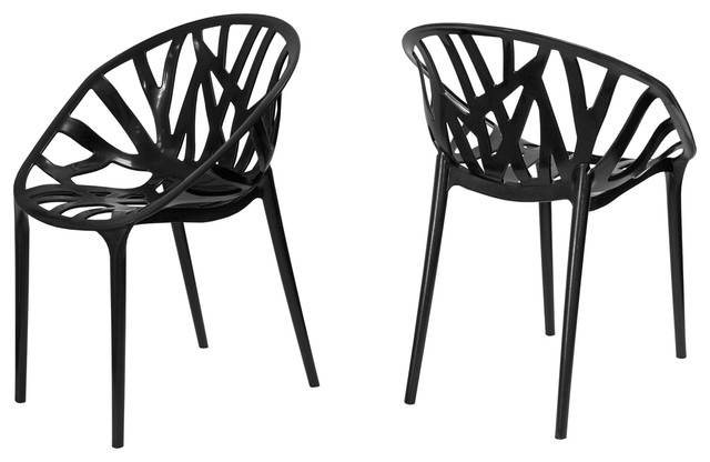 Mod Made Branch Modern Plastic Dining Side Chair Set Of 2 Midcentury Outdoor Dining Chairs By Mod Made