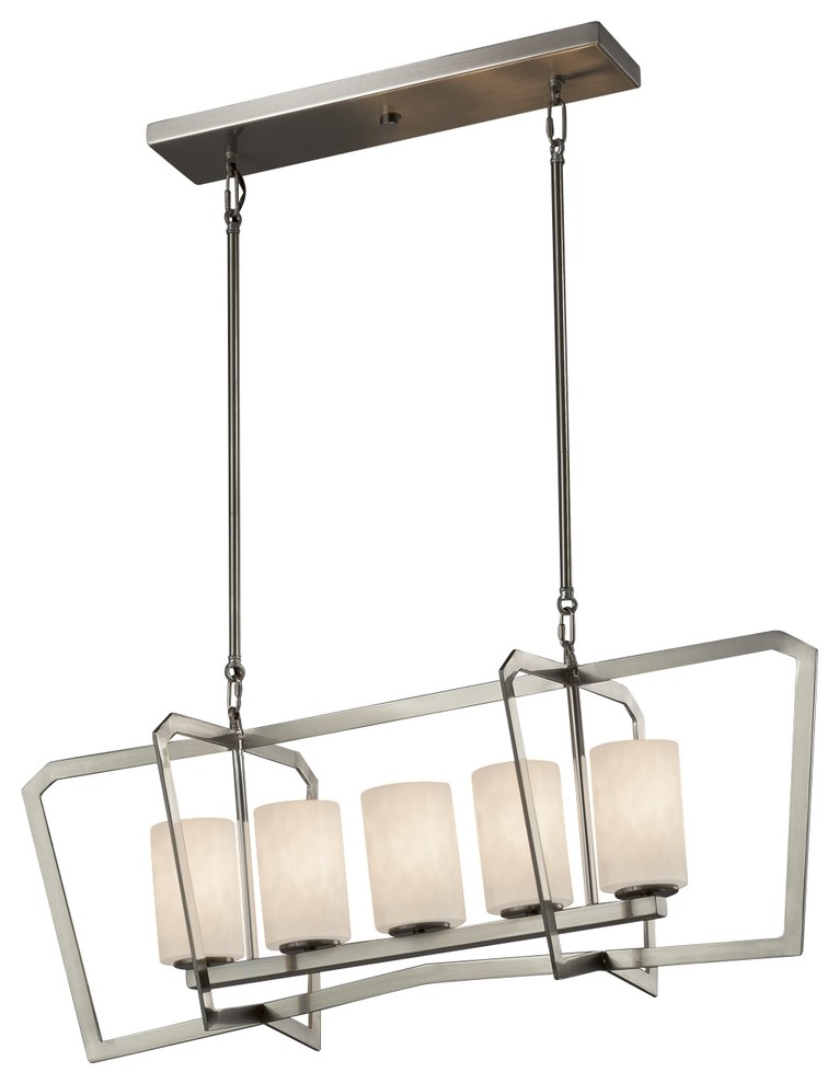 Clouds Aria 5-Light Chandelier, Cylinder/Flat, Nickel, Clouds, LED
