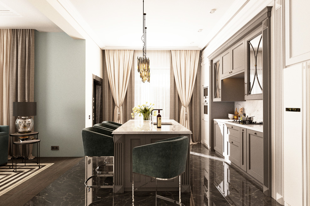 Изысканый интерьер в голубых тонах в г.Санкт-Петербург