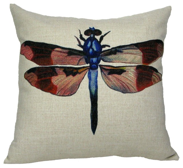 Dragonfly Throw Pillow Case Traditional Decorative Pillows by