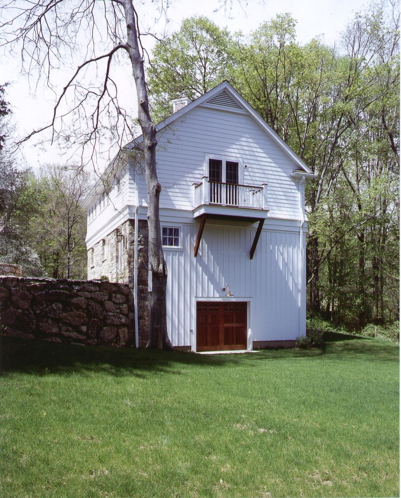 Country detached two-car garage in New York.