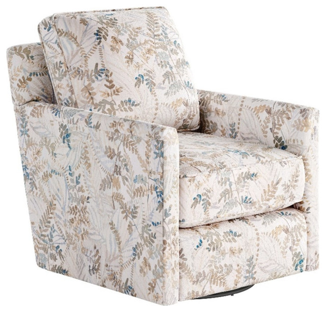 Southern Home Furnishings Fetty Citrus Swivel Glider Accent Chair in