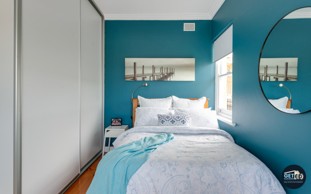 Coastal Home in Victor Harbor shabby-chic-style-bedroom