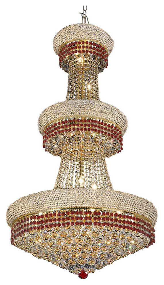 Chandelier Moroccan Style With Red Crystal