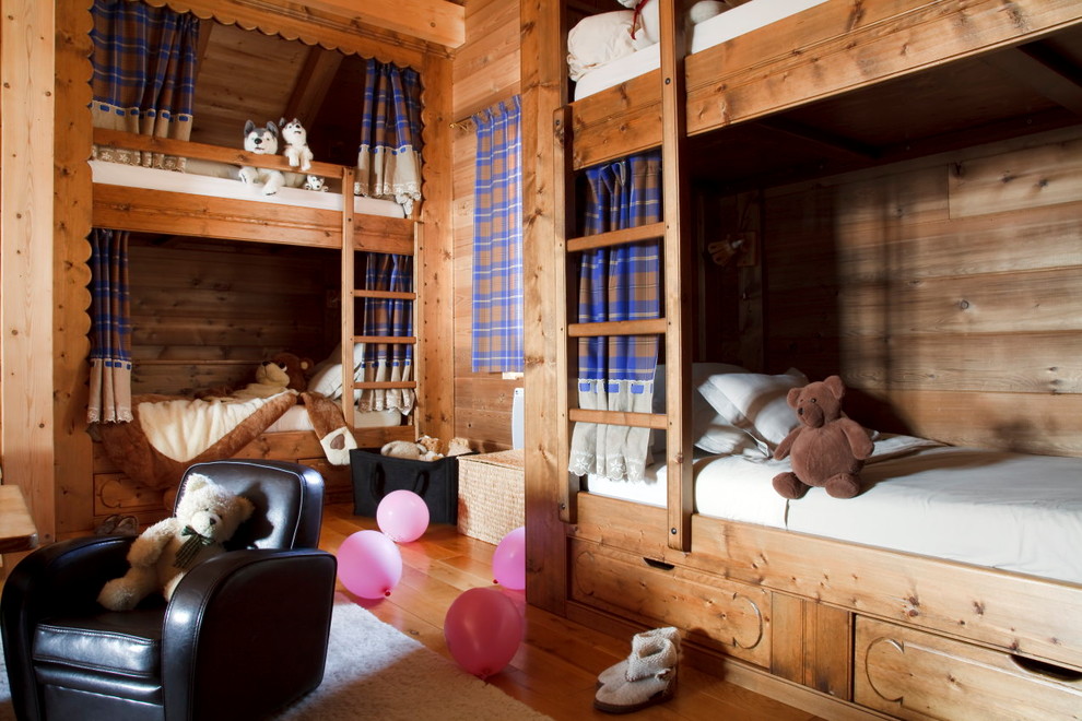 Inspiration pour une chambre chalet.