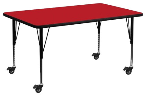 Flash Furniture Mobile 24''W X 48''L Rectangular Activity Table
