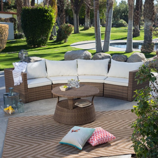 C Coast Albena All Weather Wicker Curved Sofa Sectional C Coast Albena All Weather Wicker Curved Sofa Sectional Conversation Set Mul