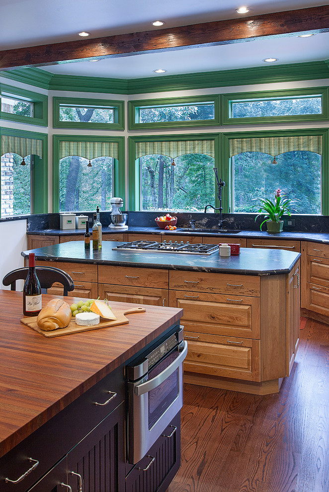 Knotty Cherry and Maple Kitchen - Farmhouse - Kitchen ...