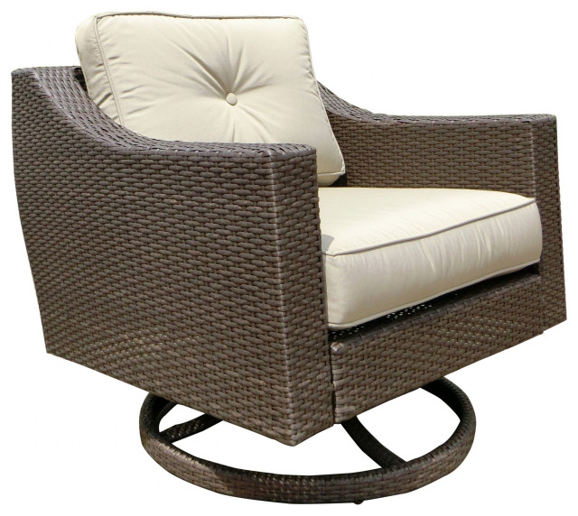 South Beach Swivel Club Rocker Outdoor Patio Furniture Wicker Resin Rattan Tropical Lounge Chairs By Waystock Houzz - Patio Swivel Chair Assembly Instructions