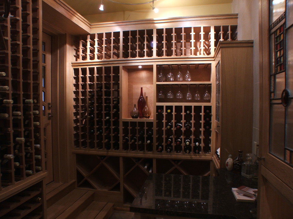Photo of a modern wine cellar in Austin.