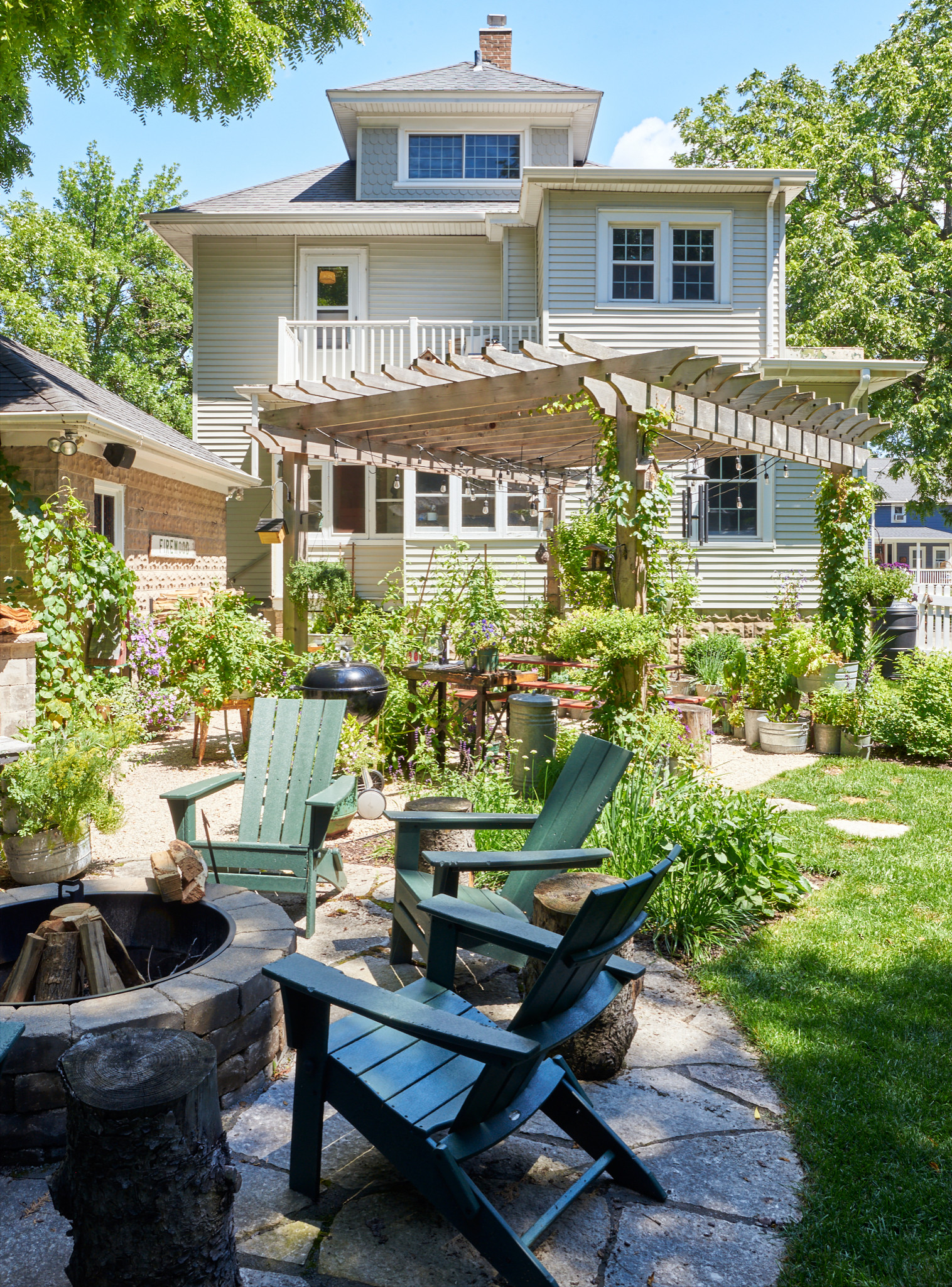 Rustic Cedar Pergola Landscape - Cedarburg, WI