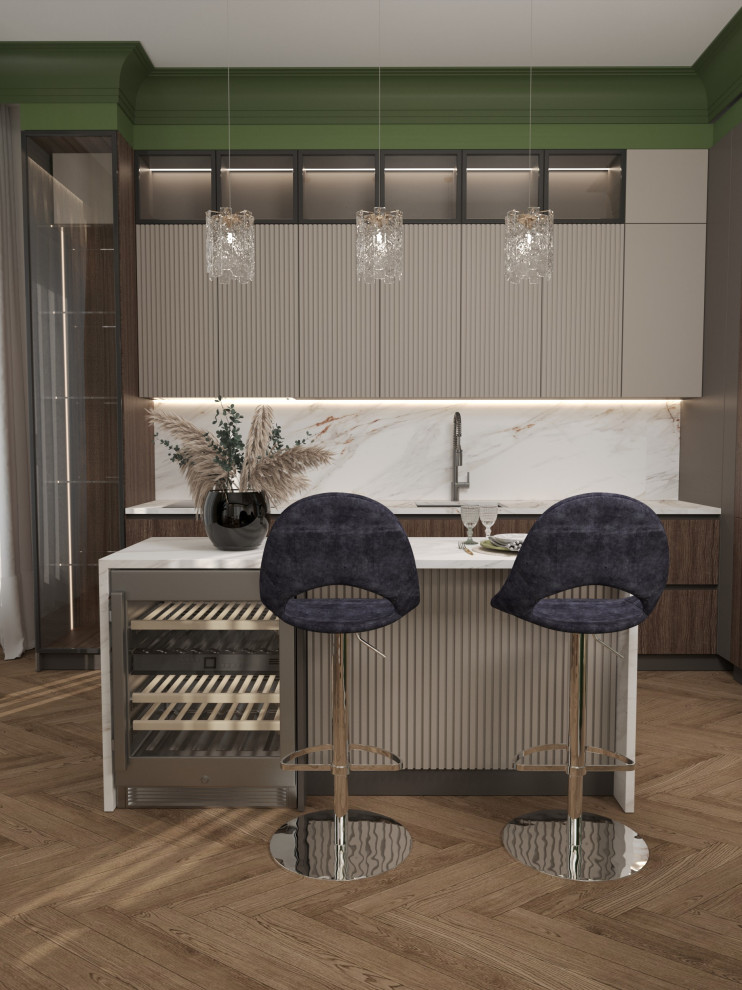 Квартира 140 м2 с зелеными акцентами