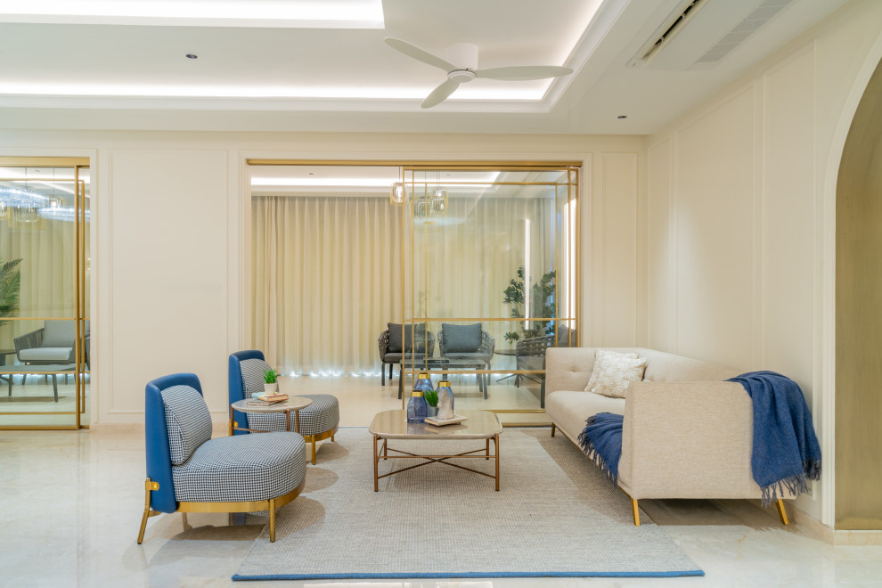 Inspiration for a modern living room in Hyderabad.