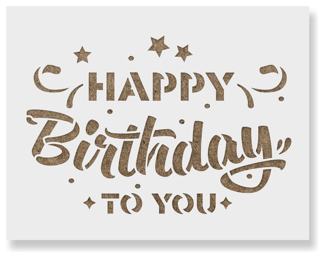 Happy Birthday Stencil for DIY Projects - Contemporary - Wall Stencils ...