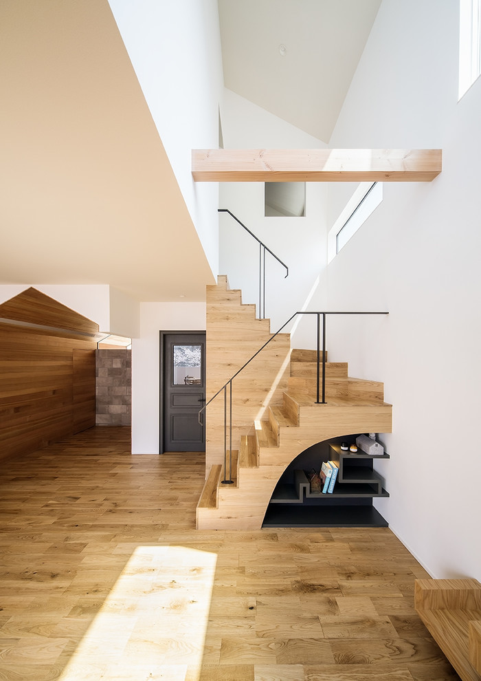 Design ideas for a contemporary staircase in Kobe.
