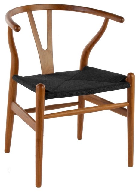 Y Wood Dining Chair Midcentury, Medium Brown Wood Dining Chairs