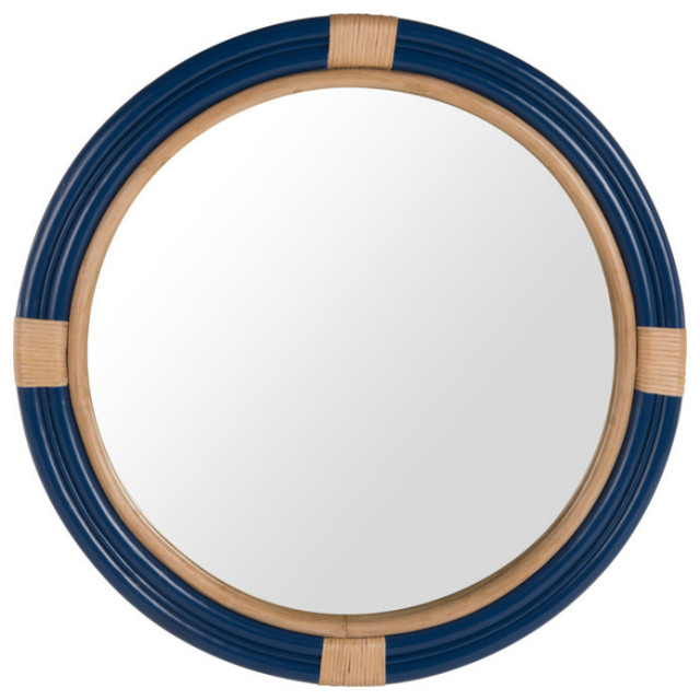 Nautical Decorative Wall Mirror, Rattan Tropical Wall Mirrors by KOUBOO Houzz