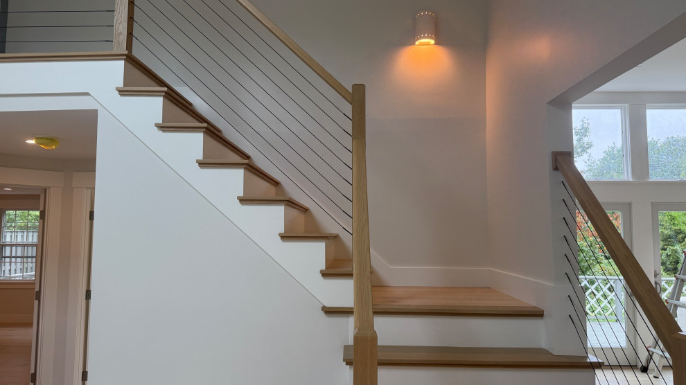 Example of a transitional staircase design in Boston