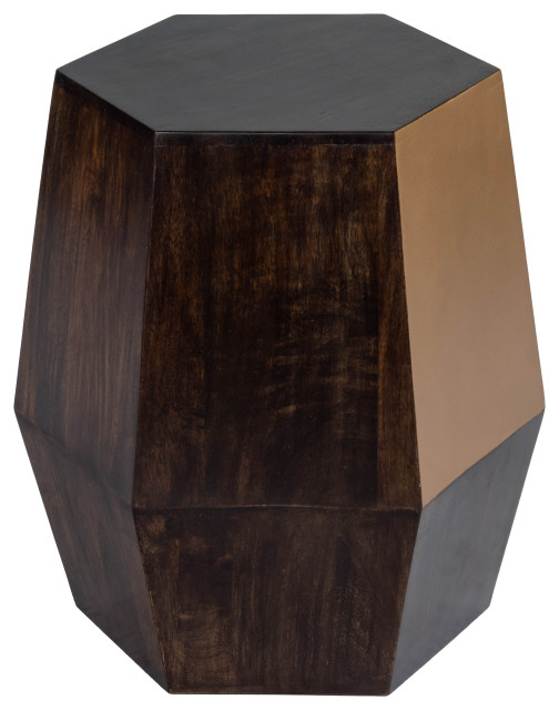 Butler Gulchatai Wood & Gold Finish Accent Table Transitional Side