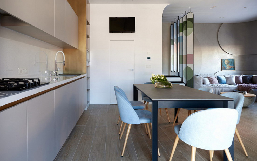 Кухня-гостиная 55м2 "Дачный ответ"