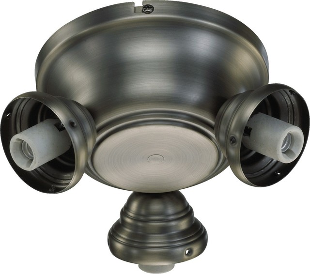 Quorum Salon 8 3-Light Ceiling Fan Light Kit in Antique Silver - Traditional - Ceiling Fans - by Lighting Front