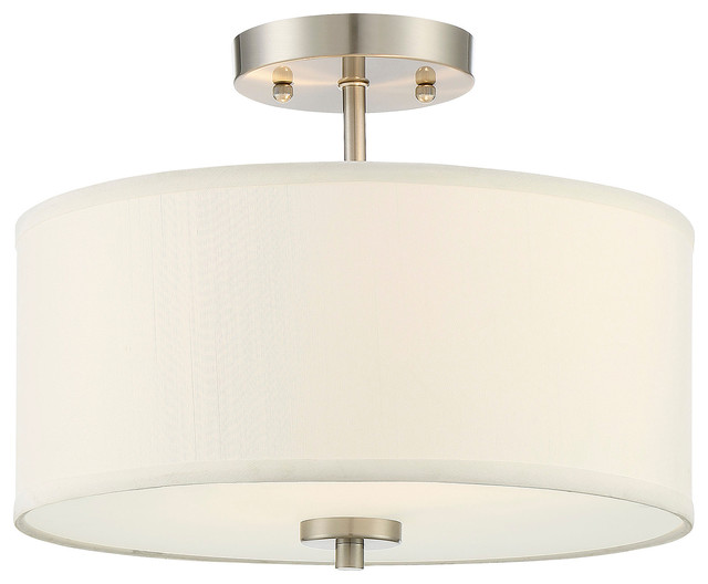 2 Light Semi Flush Mount Brushed Nickel