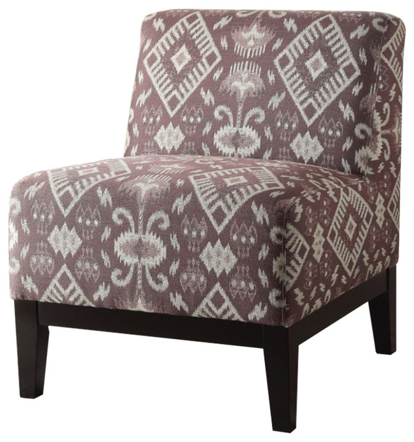 Accent Chair Multicolor Pattern Fabric, Multi Color Accent Chair With Ottoman
