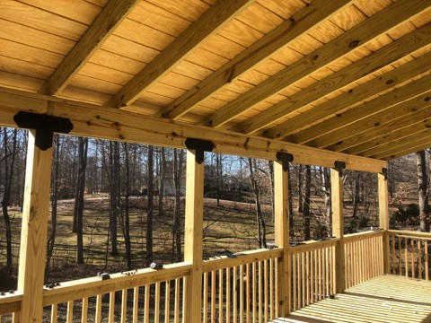 L-shape covered porch