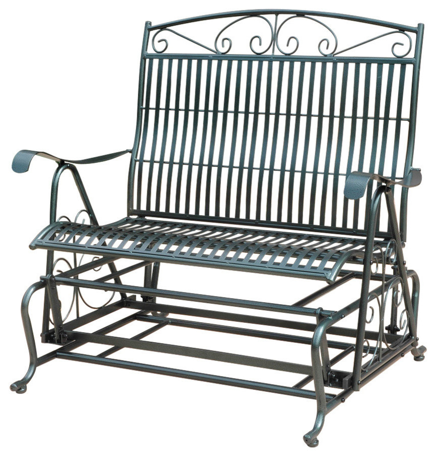 Mandalay Double Iron Glider Mediterranean Outdoor Gliders by