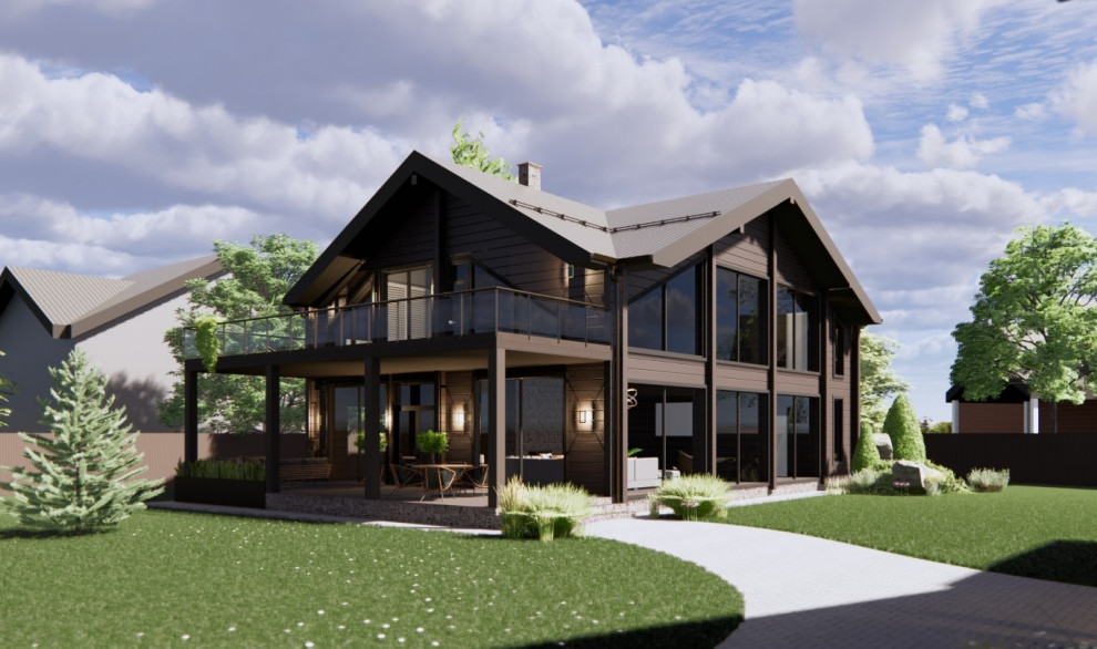 Двухэтажный дом из клееного бруса