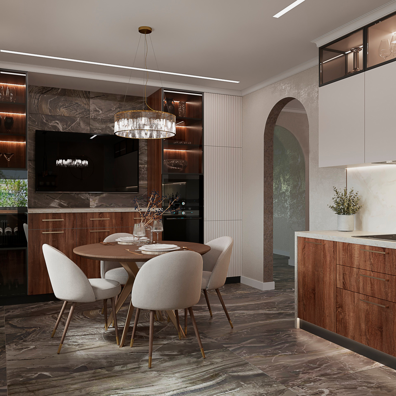 2023г. Интерьер частного дома 350 м2 в г. Новосибирск