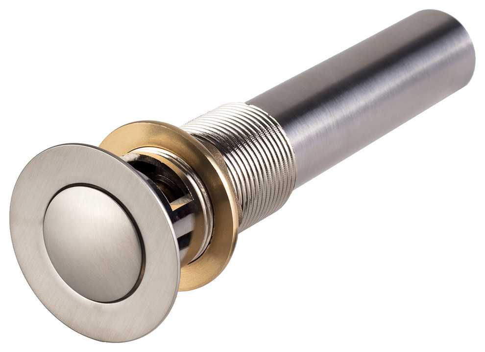 Standard 1.25 inch Diameter Bathroom Sink Drain with Overflow Brushed Nickel Traditional