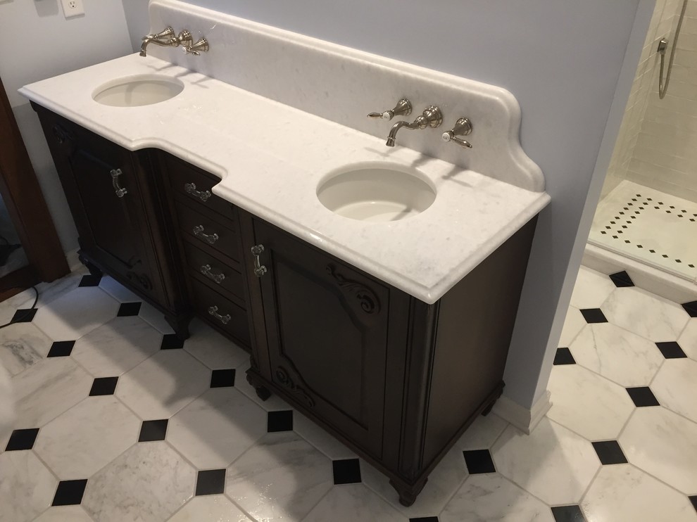 Custom vanity created by Barber Cabinets