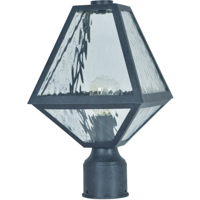 Crystorama GLA-9707-WT-BC 1 Light Outdoor Post in Black Charcoal